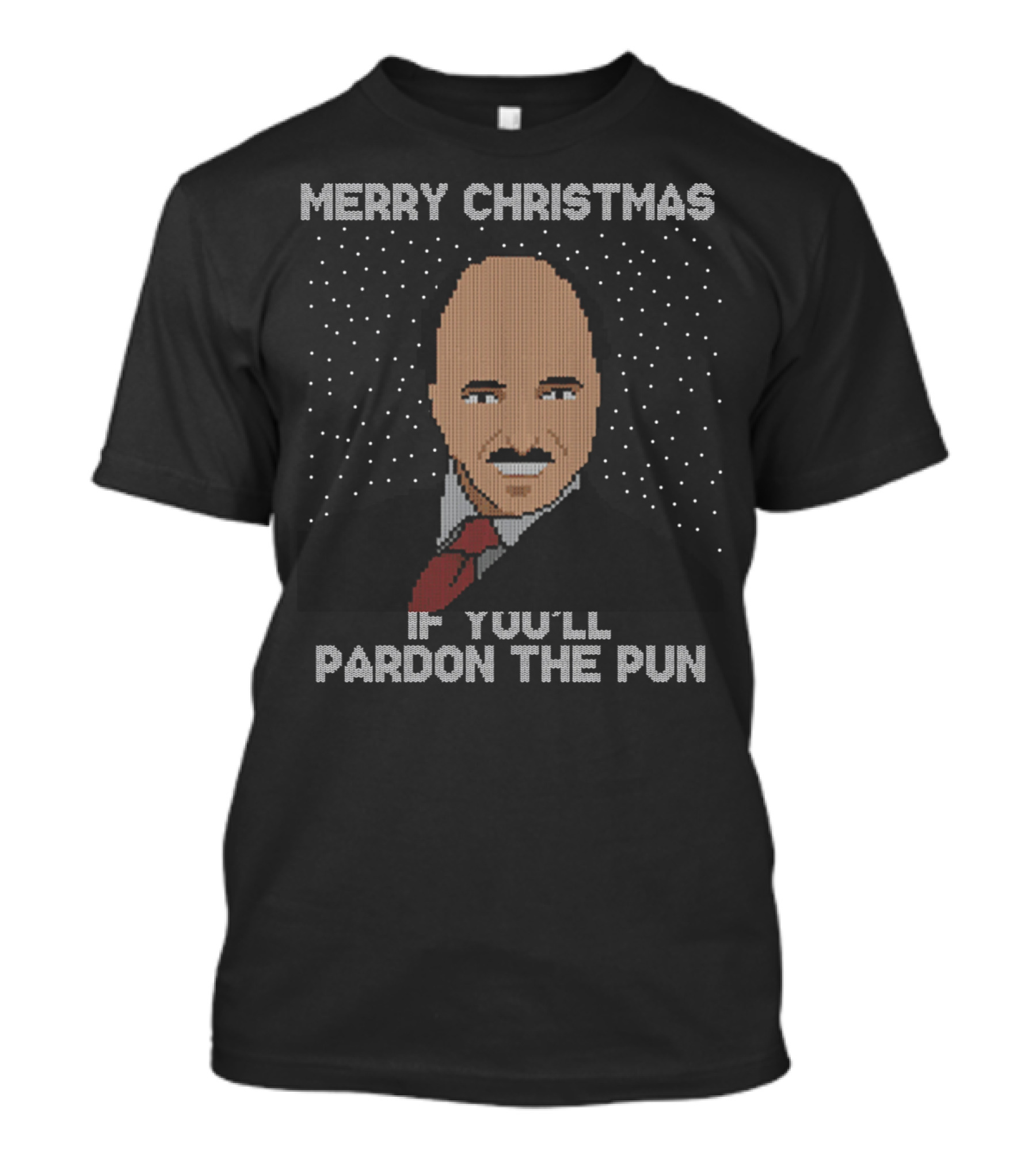 Merry Christmas If You’ll Pardon The Pun Pixel T-Shirt