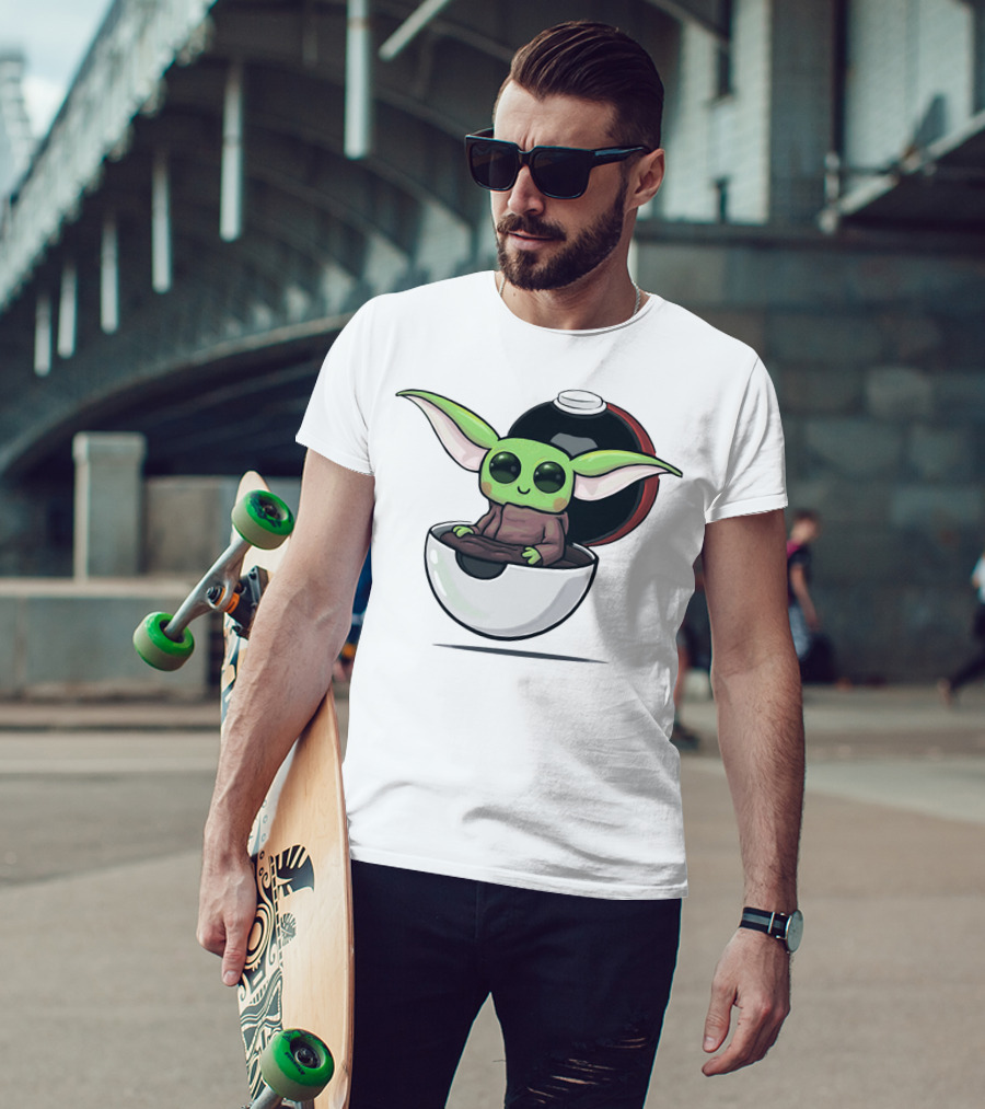 Baby Yoda Grogu In Pokéball Crossover T-Shirt