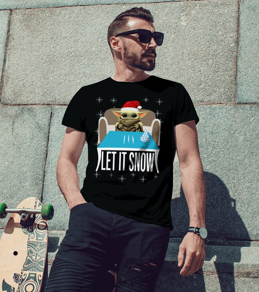 Santa Baby Yoda Let It Snow Holiday T-Shirt