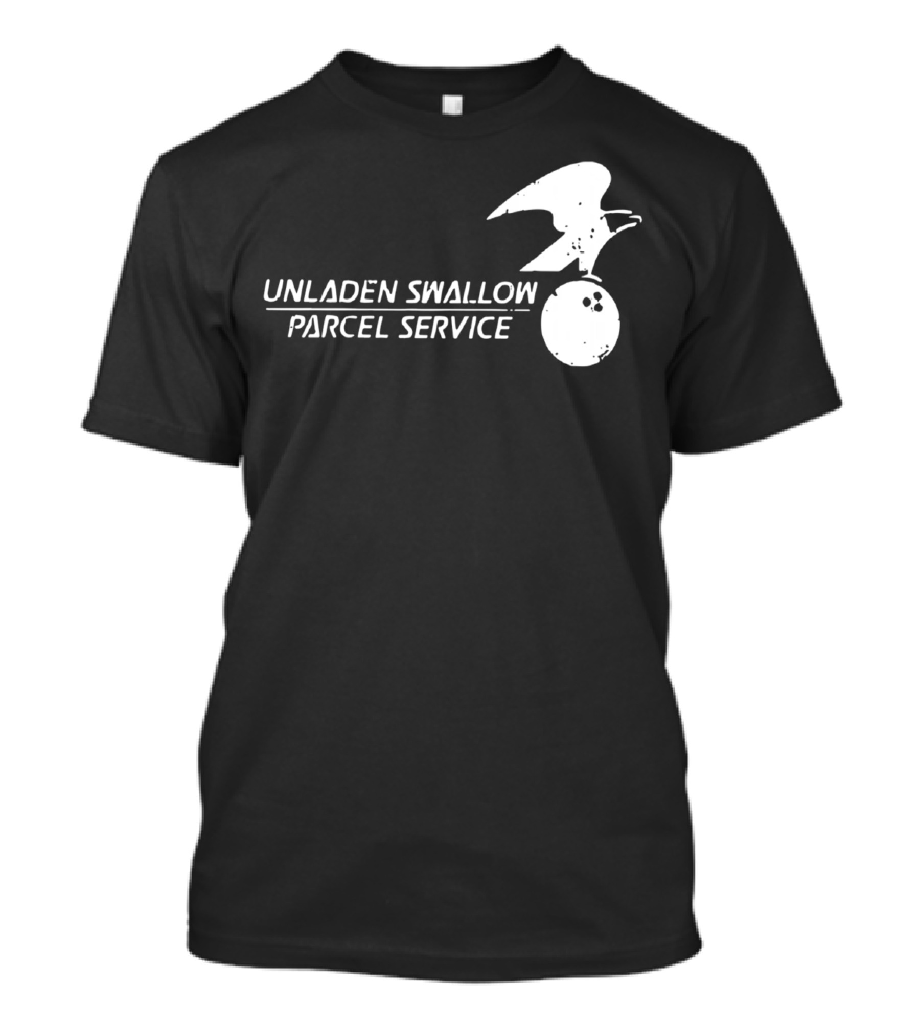 Unladen Swallow Parcel Service Monty Python Bowling Ball Bird T-Shirt