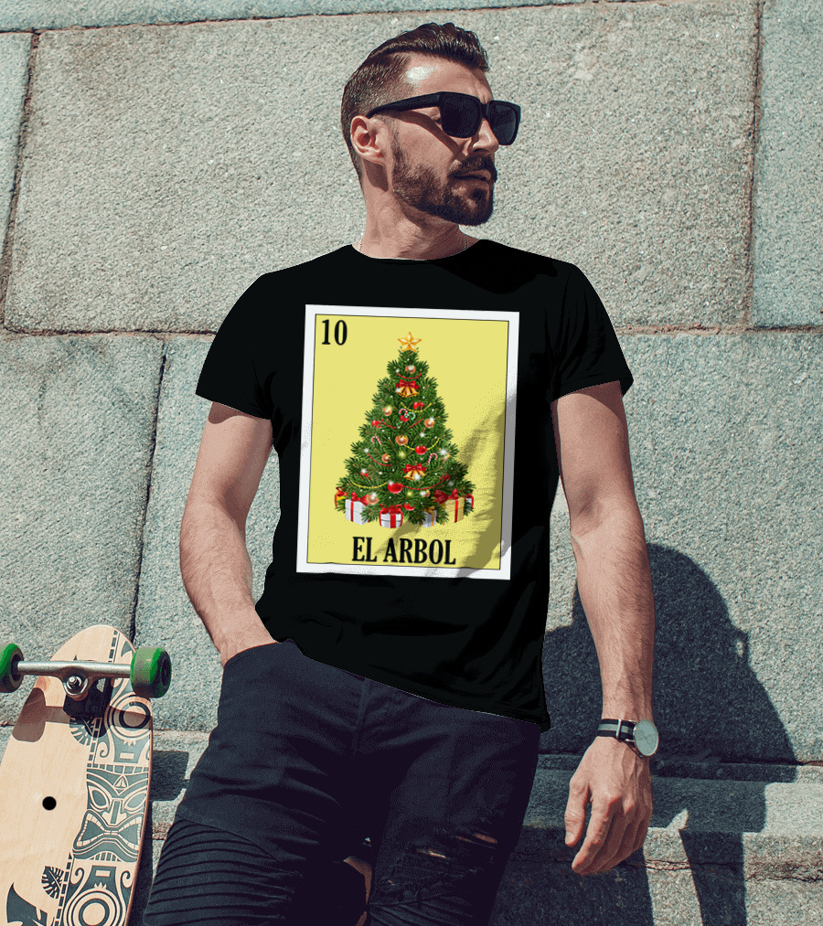 El Arbol Christmas Navidad Lotería Card 10 T-Shirt