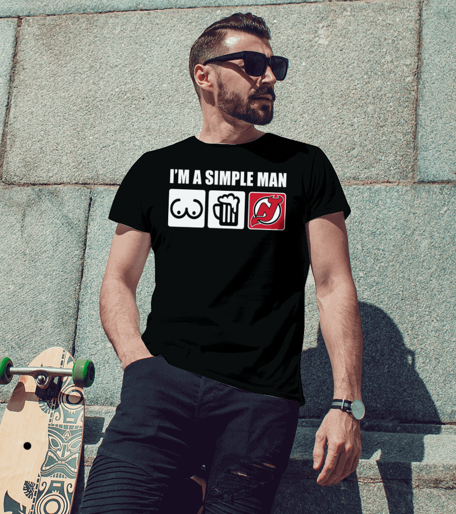 I'M A SIMPLE MAN BEER NEW JERSEY DEVILS T-Shirt
