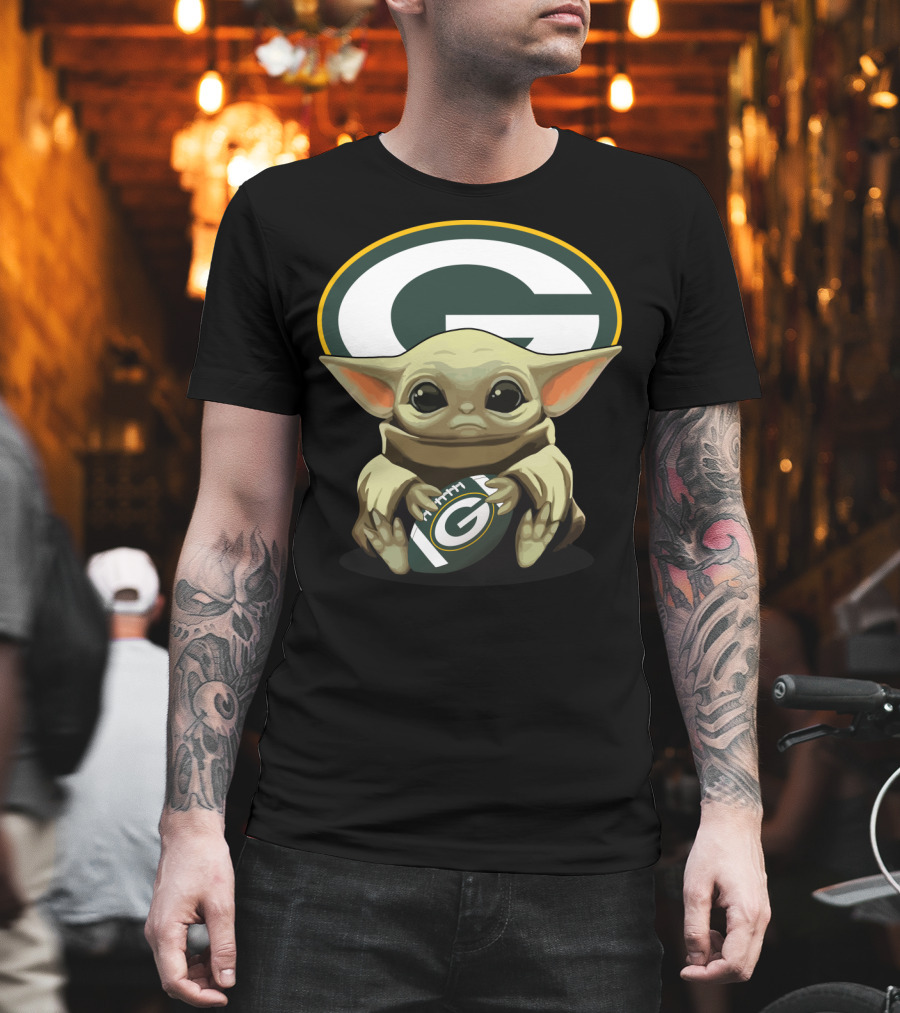 Yoda Baby Green Bay Packers Football T-Shirt
