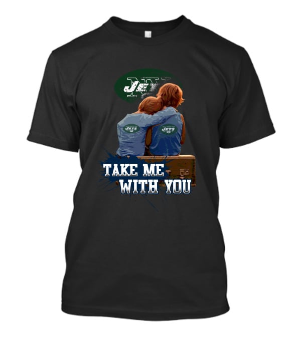 Jets Take Me With You New York Green Football Team Symbol Hugging Kids T-Shirt