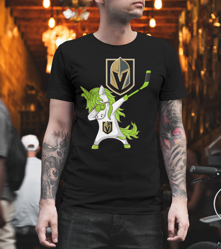 St Patrick Day Dabbing Unicorn Vegas Golden Knights Hockey T-Shirt