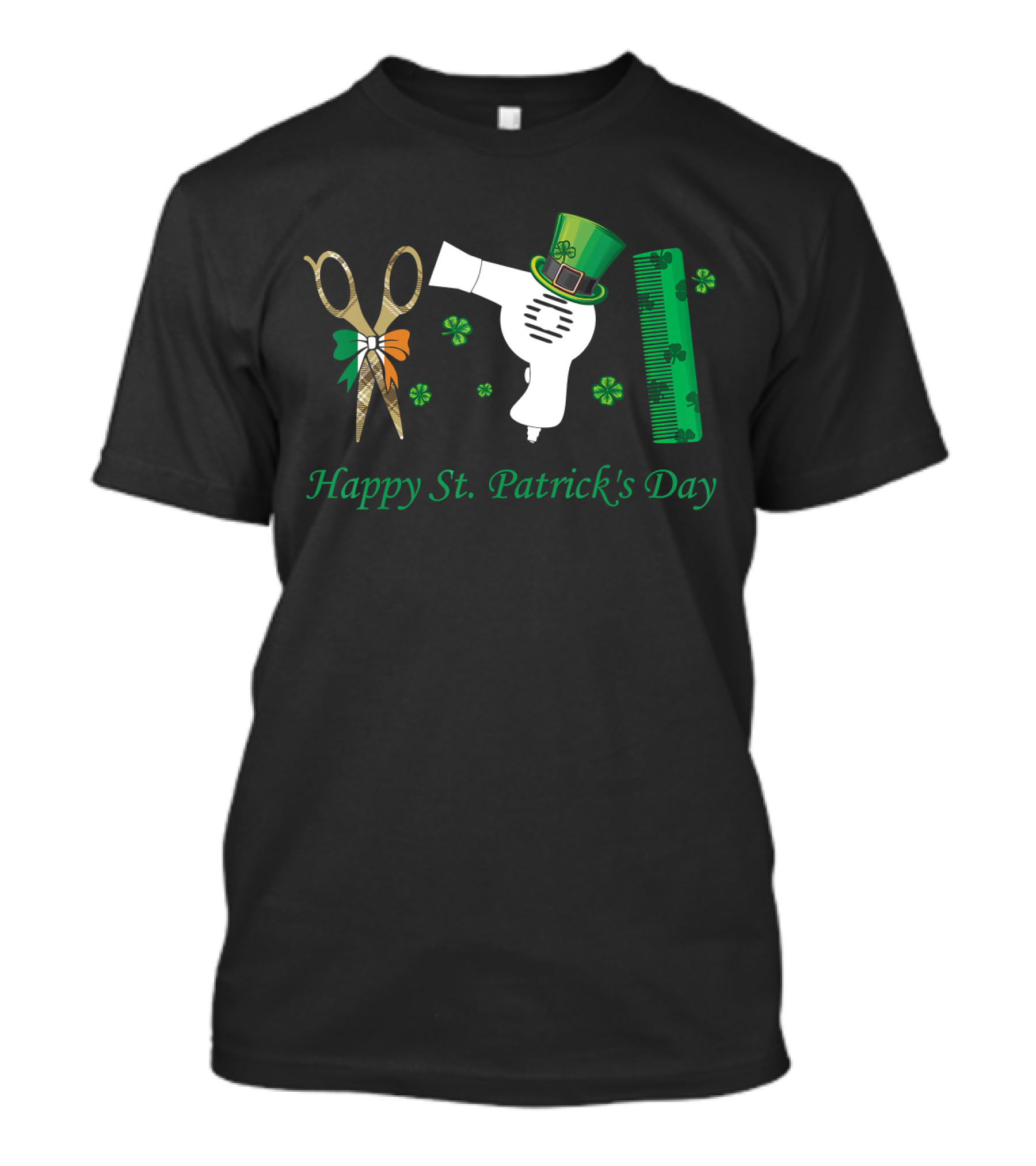 Happy St. Patrick's Day Hairdresser Hair Stylist Shamrock T-Shirt