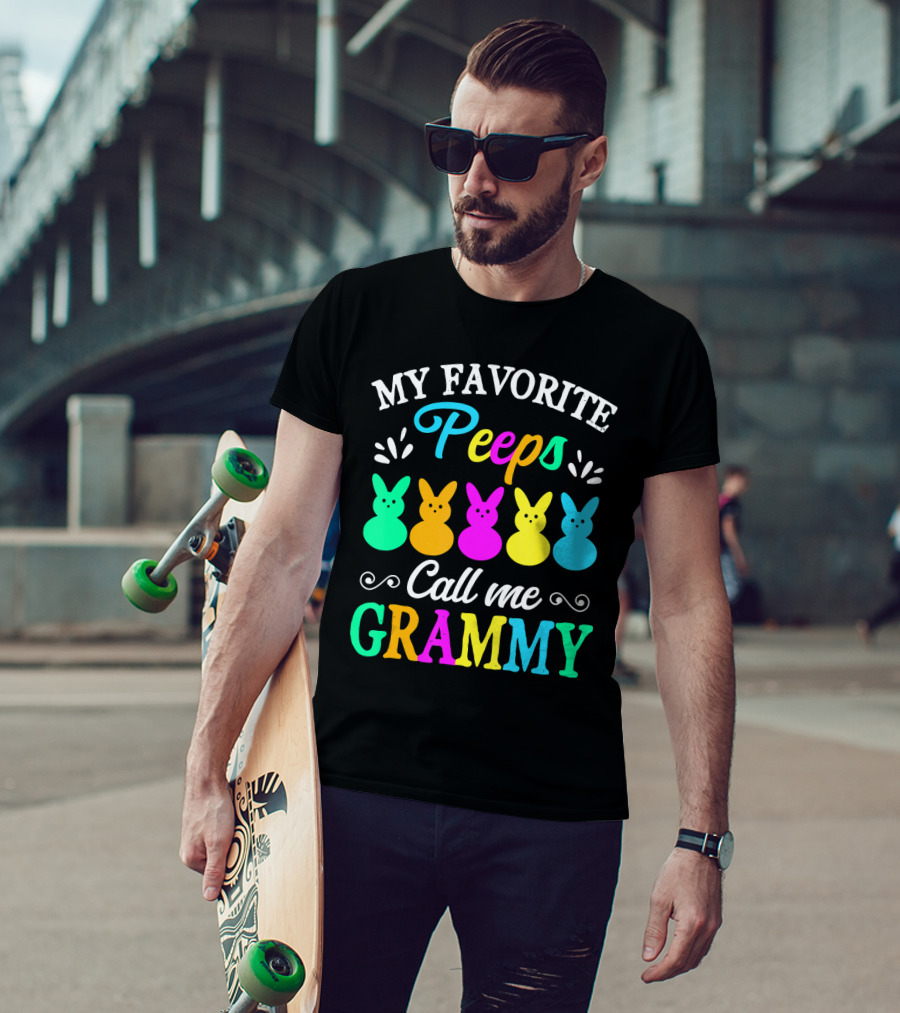 My Favorite Peeps Call Me Grammy Colorful Easter Bunnies T-Shirt