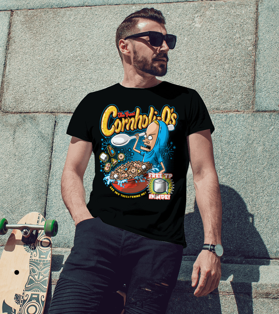 The Great Cornholio's Are You Threatening Me Free TP Inside T-Shirt