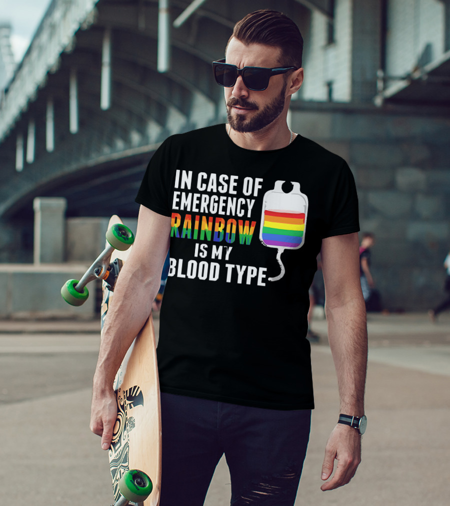 In Case Of Emergency Rainbow Blood Type Bag T-Shirt