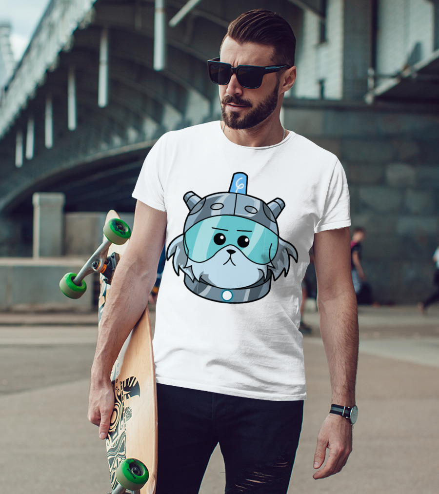 Snowball Rick And Morty Helmeted Dog T-Shirt