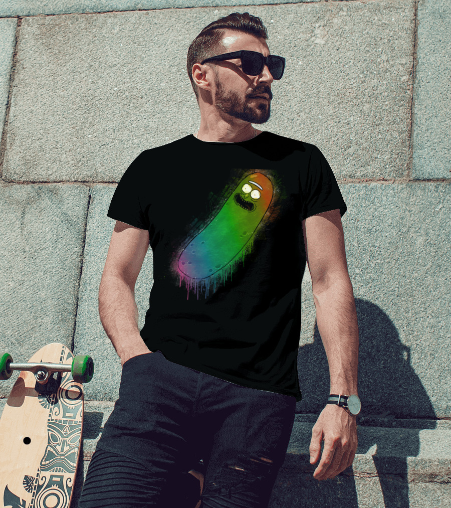 Pickle Rick Rainbow Drip Street T-Shirt