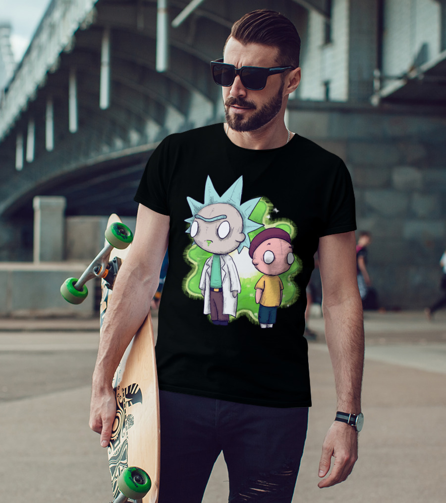 Plushie Rick And Morty Portal Background T-Shirt