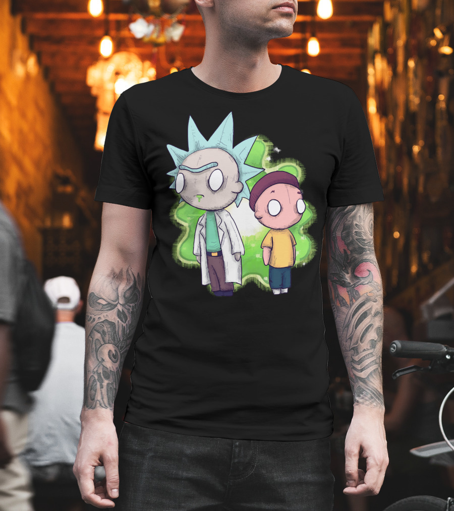 Plushie Rick And Morty Portal Background T-Shirt