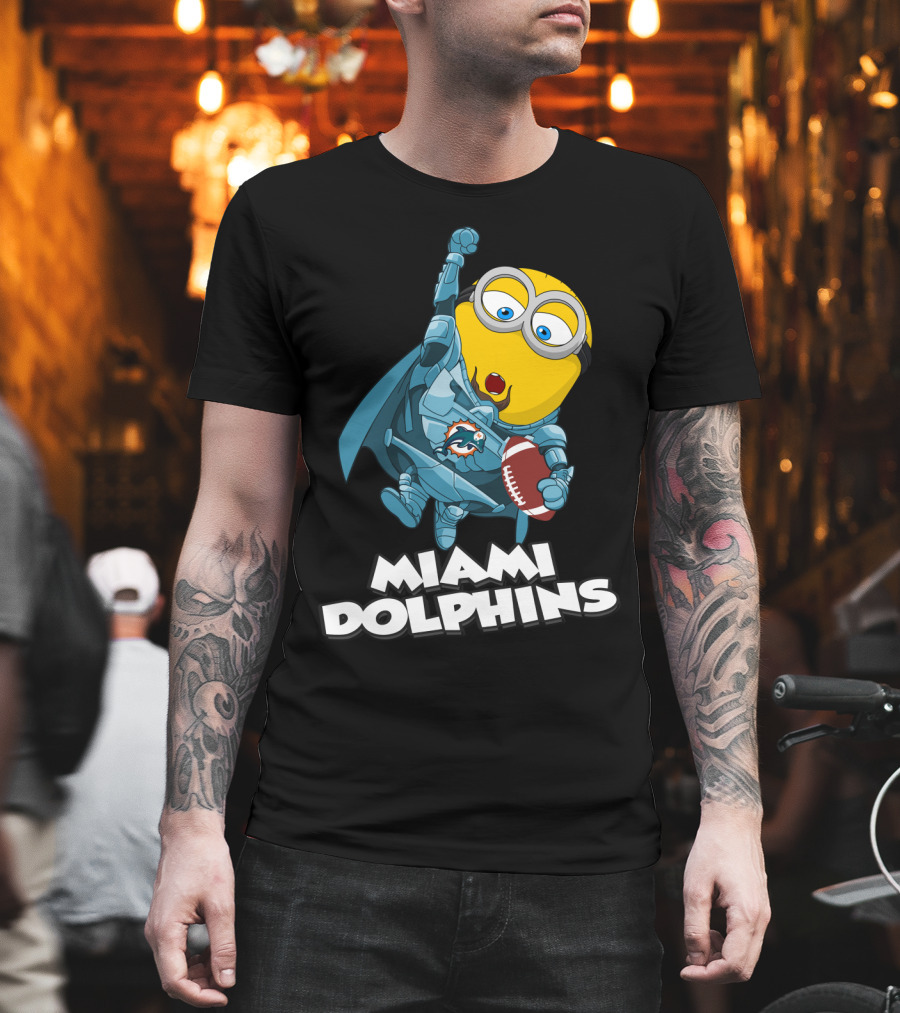 MIAMI DOLPHINS Minion Superhero Football T-Shirt