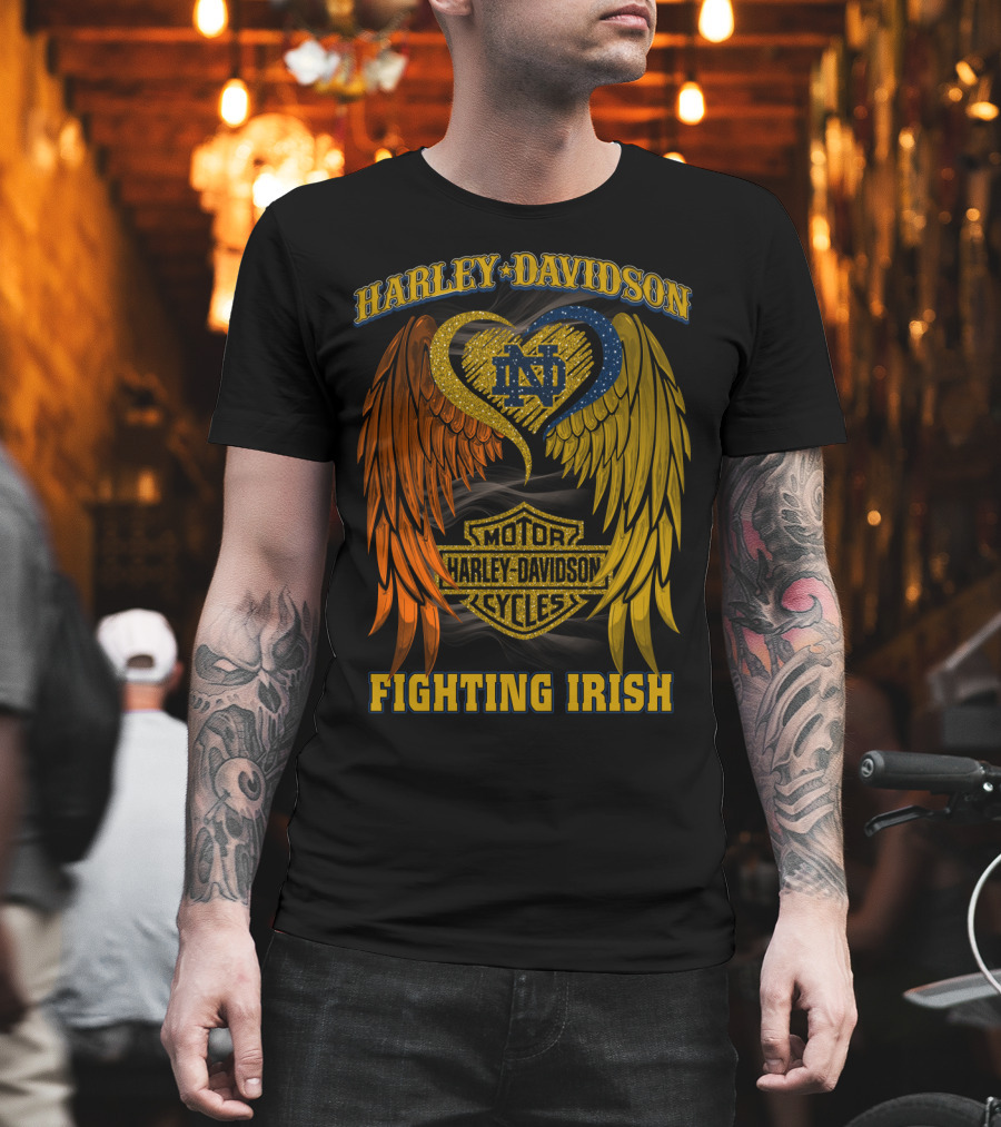Harley Davidson Notre Dame Fighting Irish Motor Cycles T-Shirt