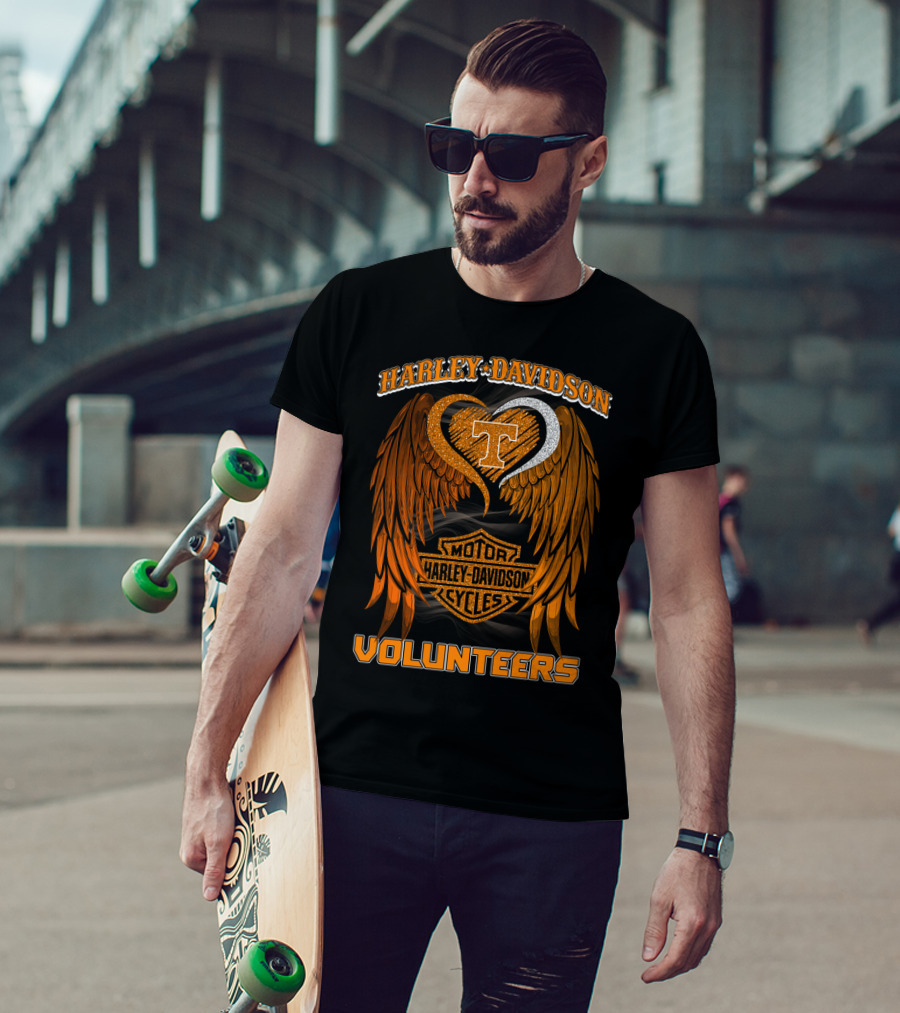Harley Davidson Motor Cycles Tennessee Volunteers Wings T-Shirt
