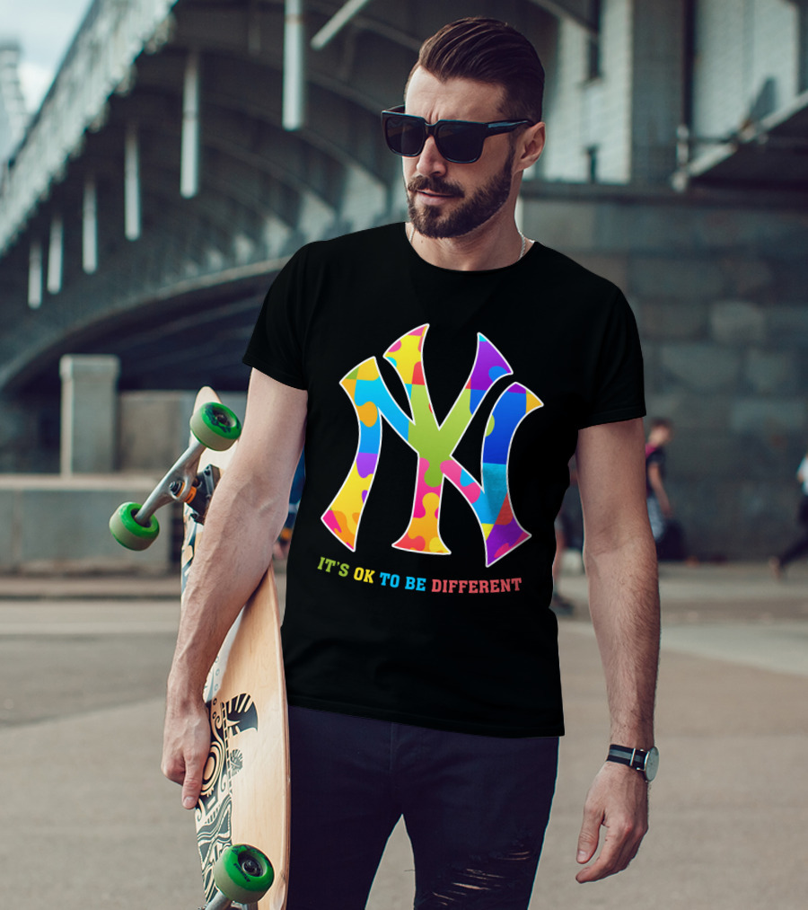 New York Yankees Colorful Logo It's OK To Be Different T-Shirt