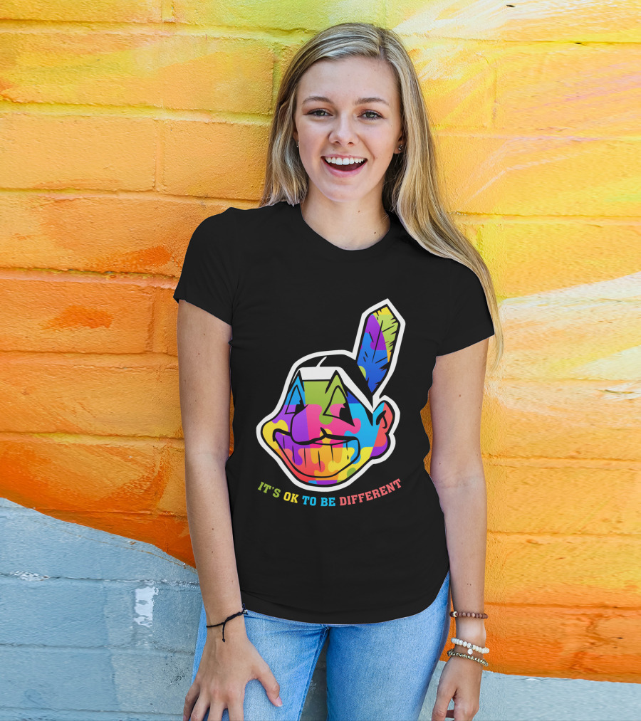 It's OK To Be Different Colorful Cleveland Indians T-Shirt