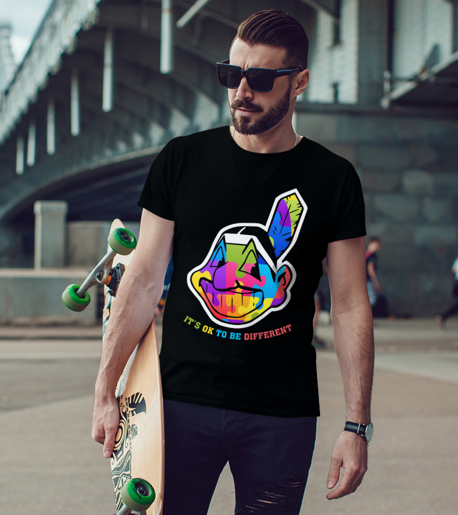It's OK To Be Different Colorful Cleveland Indians T-Shirt