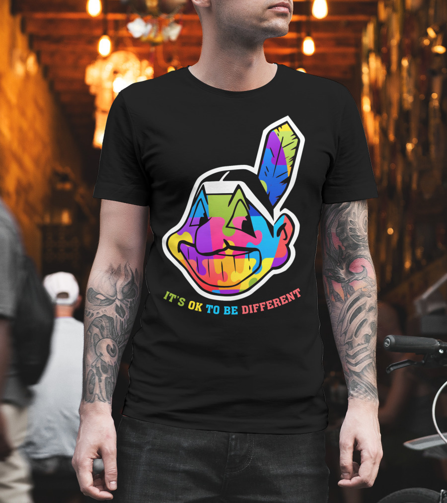 It's OK To Be Different Colorful Cleveland Indians T-Shirt