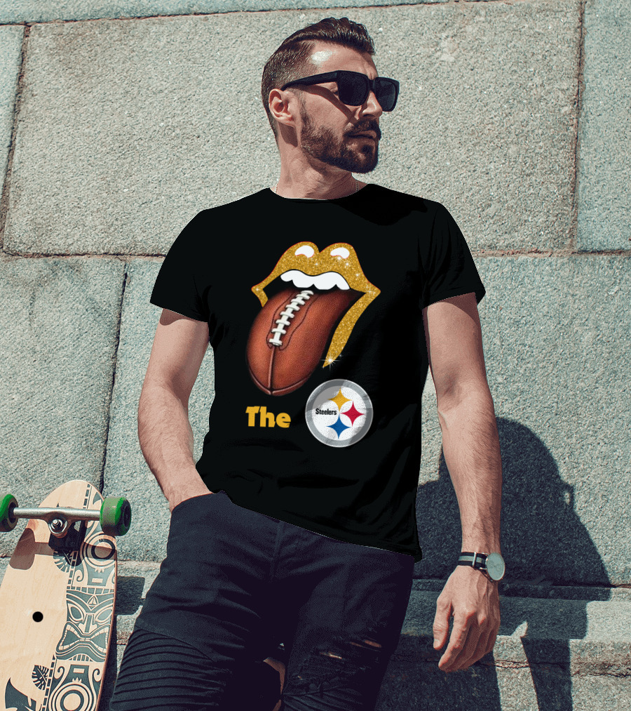 The Steelers Football Glitter Tongue T-Shirt