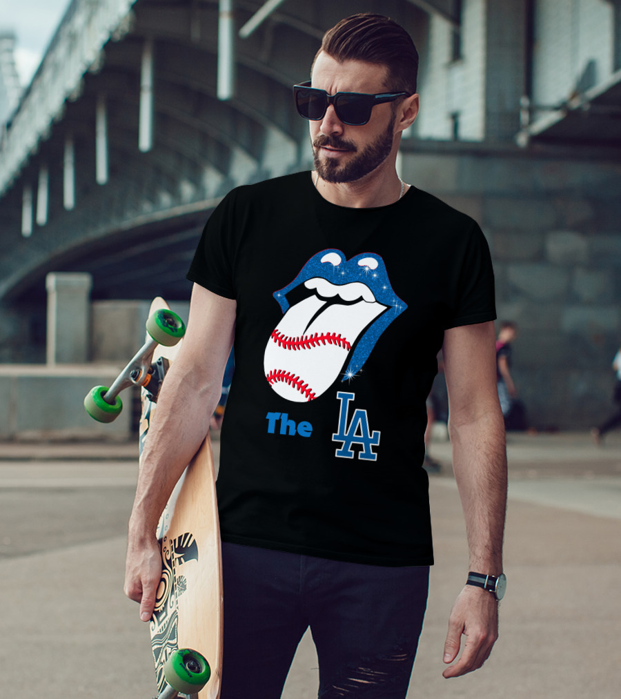 The LA Smile Dodgers Baseball Tongue T-Shirt
