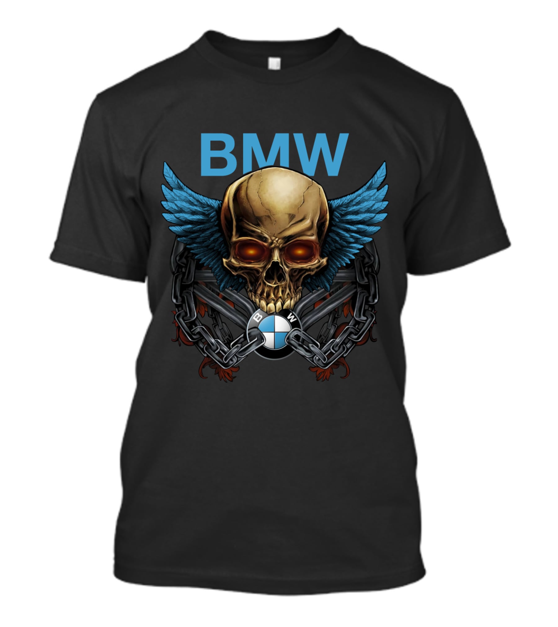 Bmw Winged Skull Chain T-Shirt