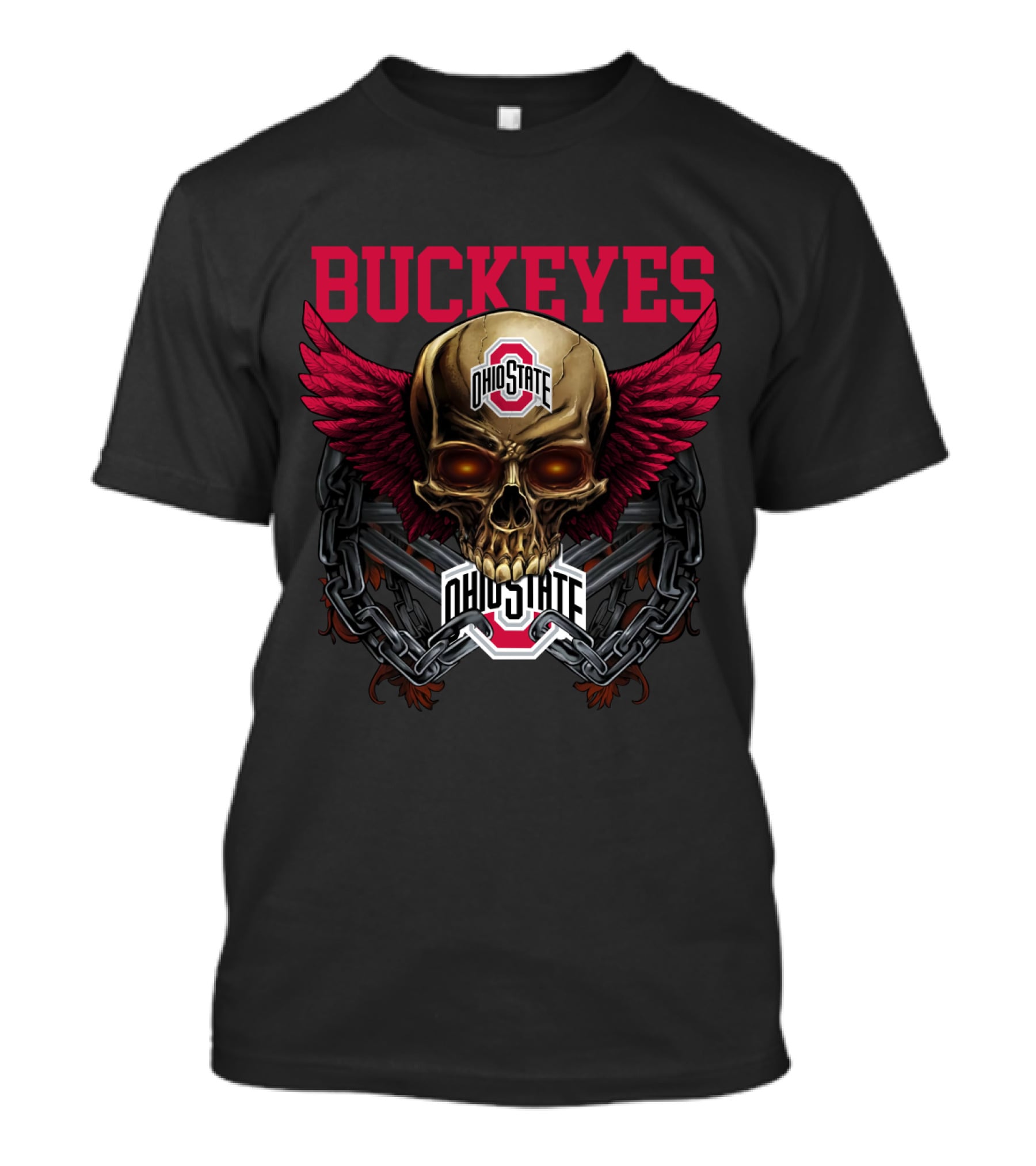 Buckeyes Ohio State Skull Wings Ncaa Osb T-Shirt