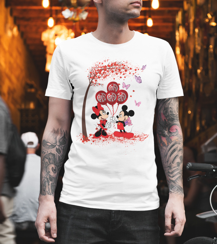 DH 29 Bundesliga 1 FSV Mainz 05 Mickey Minnie Balloons T-Shirt