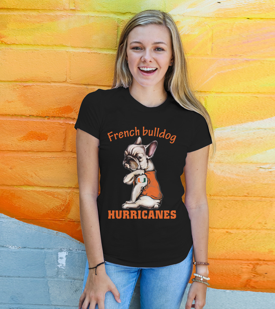 French Bulldog Miami Hurricanes 38 Dh T-Shirt