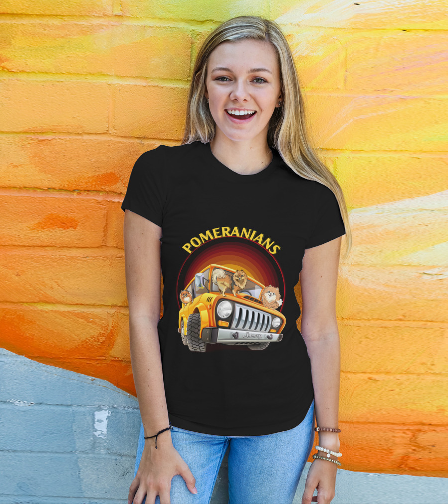 Pomeranians Jeep Adventure Dh T-Shirt