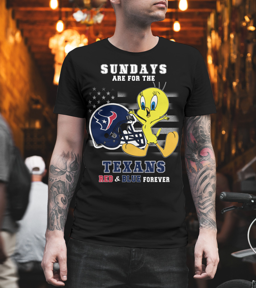 Sundays Are For The Texans Red & Blue Forever T-Shirt