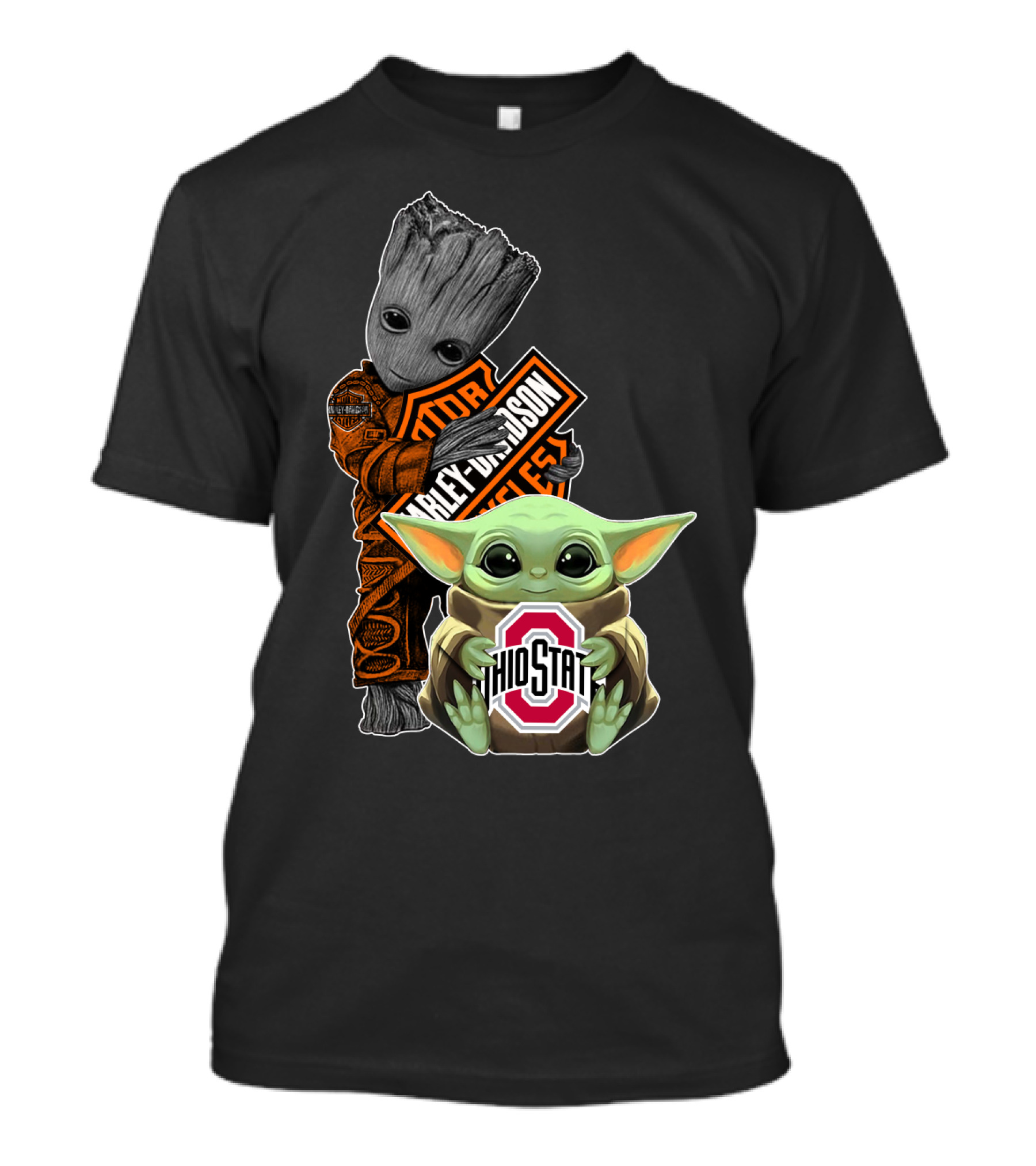 Harley Davidson Groot Ohio State Baby Yoda T-Shirt