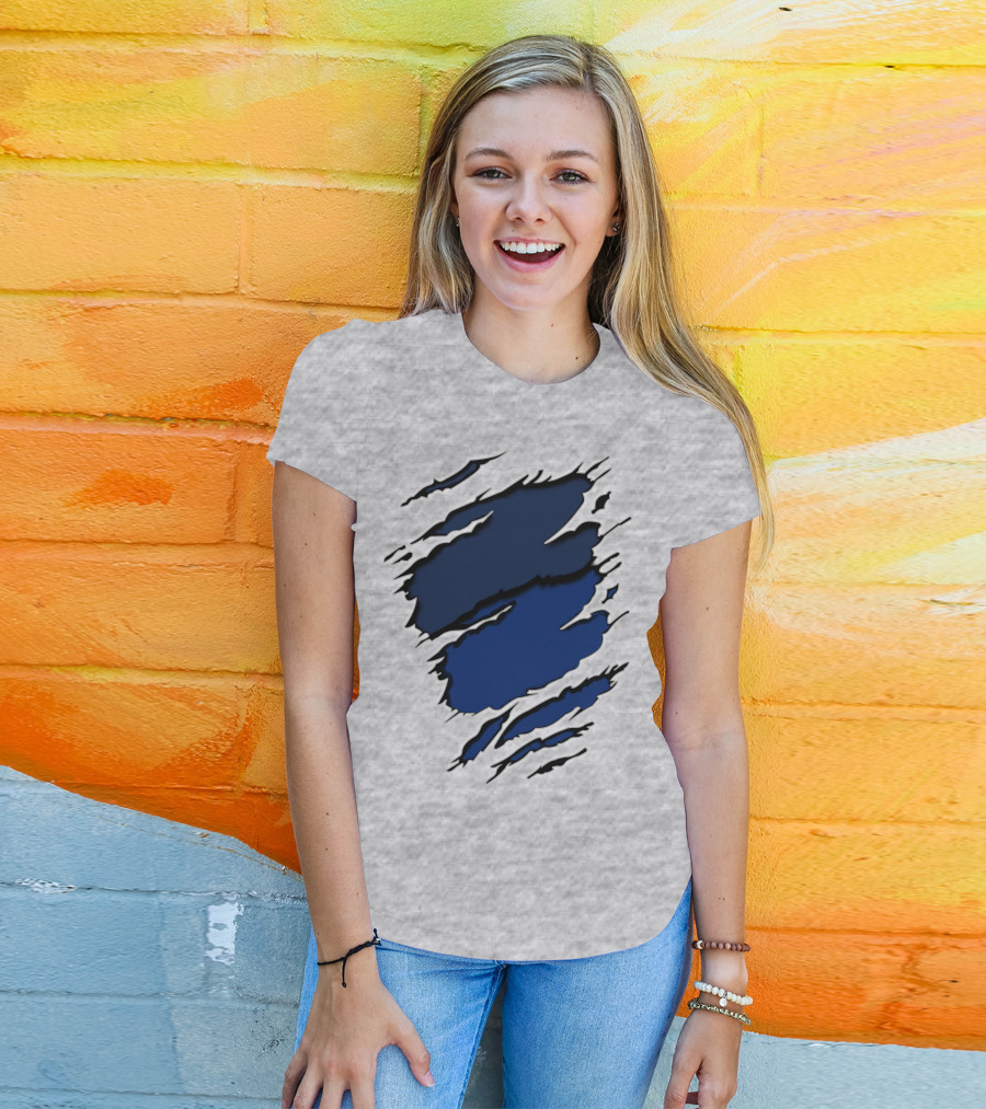 Cow Yan Blue Claw Marks T-Shirt