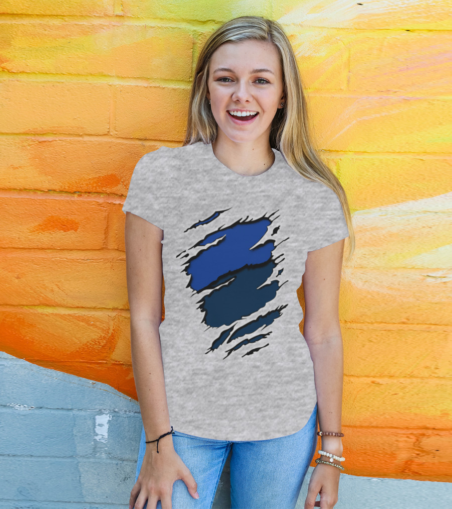 Cow Cubs Blue Gray Claw Marks T-Shirt