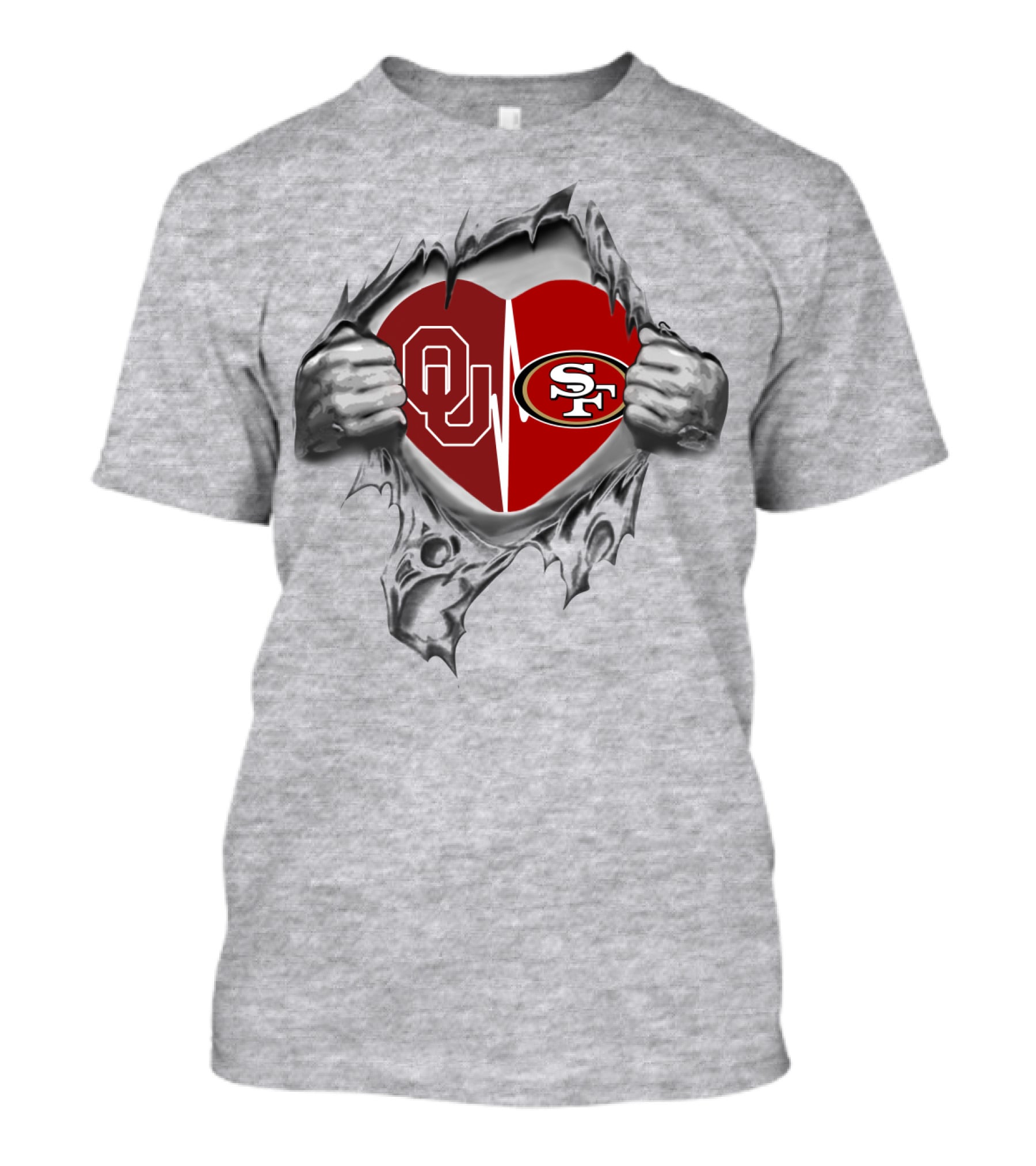 49Ers Sooners Heart OU SF T-Shirt