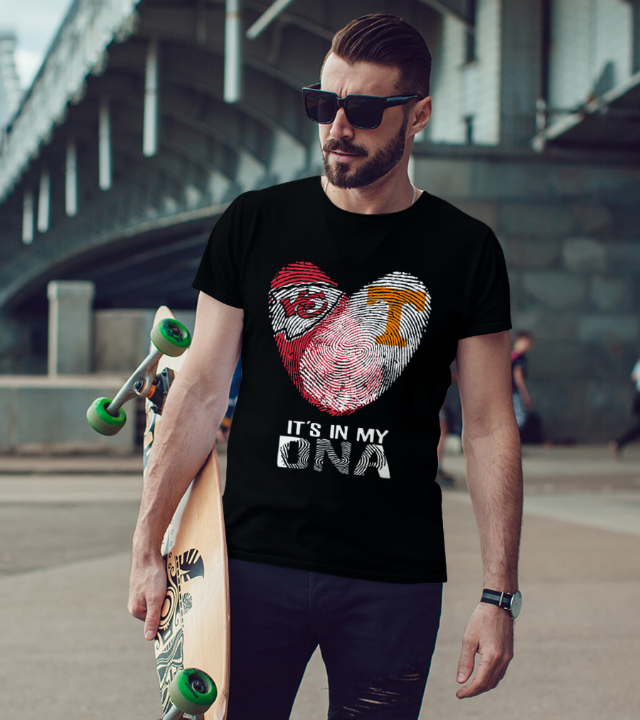 Chiefs Tennessee It's In My DNA Heart Fingerprint T-Shirt