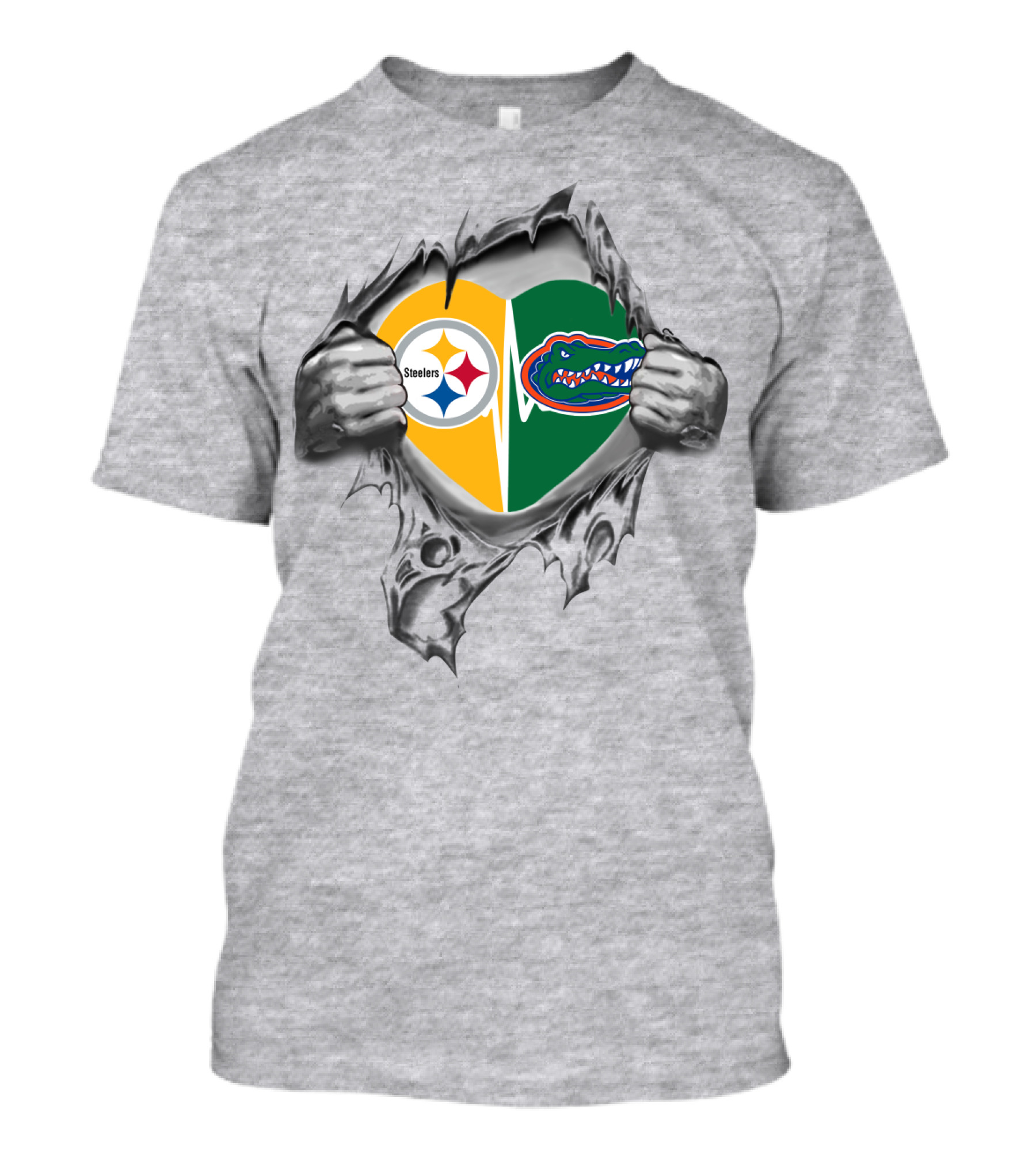 Steelers Gators Heart Logo Burst T-Shirt
