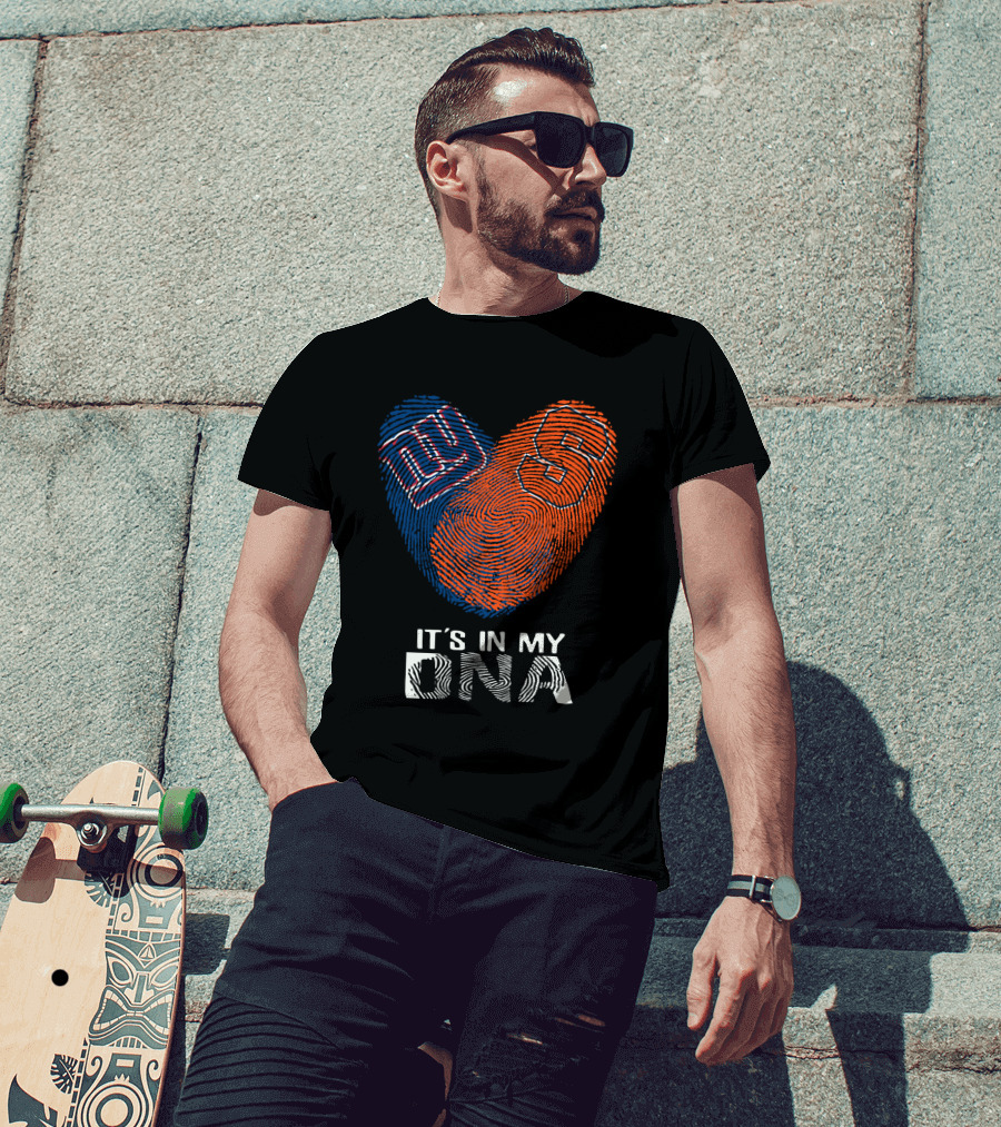 Giants Syracuse It's In My DNA Fingerprint Heart T-Shirt