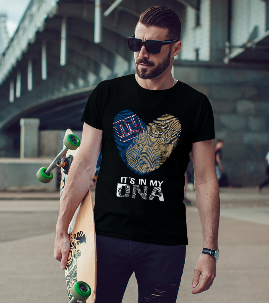 Ny Giants Gt It's In My DNA Fingerprint Heart T-Shirt