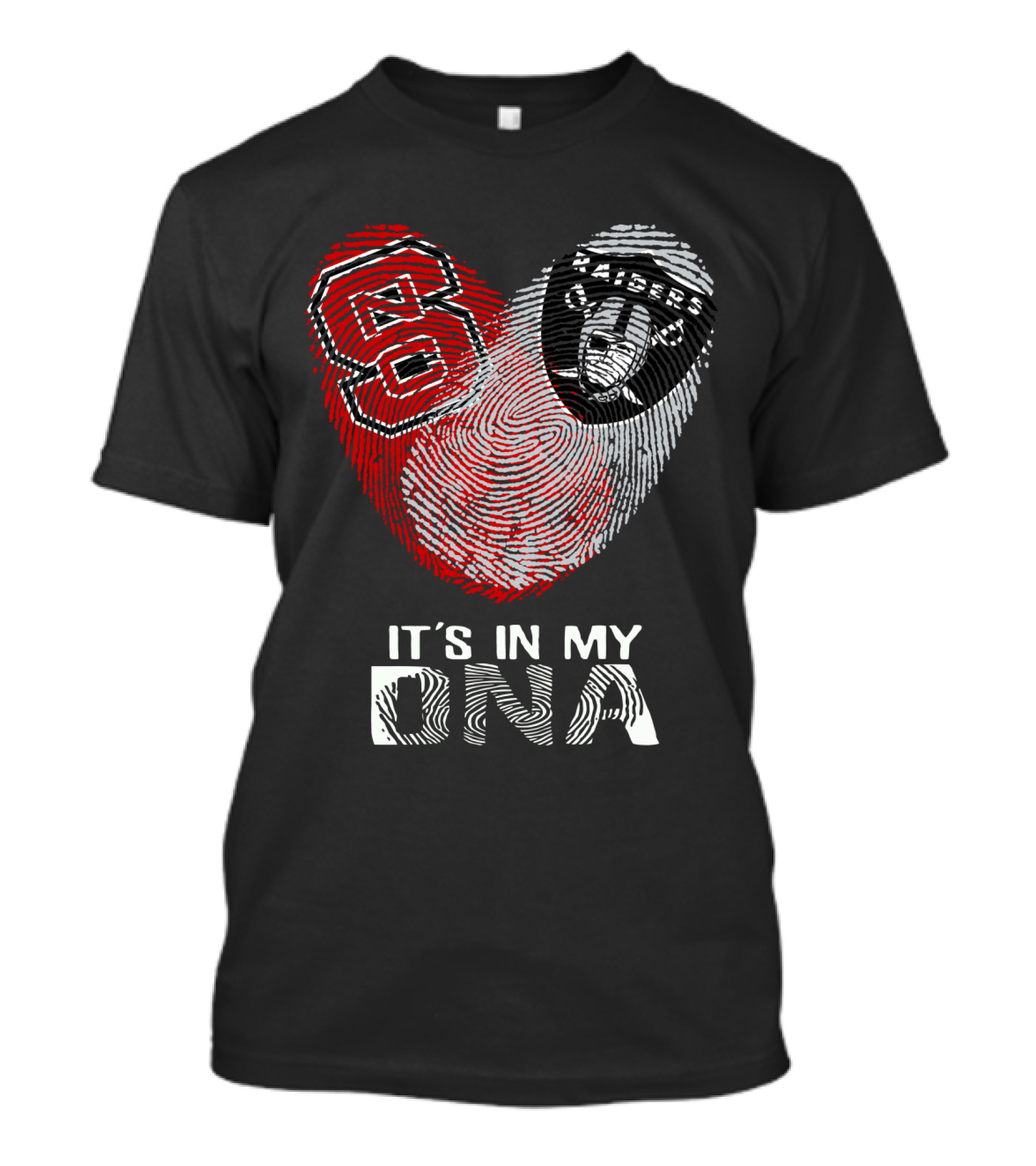 Raiders NC State It's In My DNA Fingerprint Heart T-Shirt