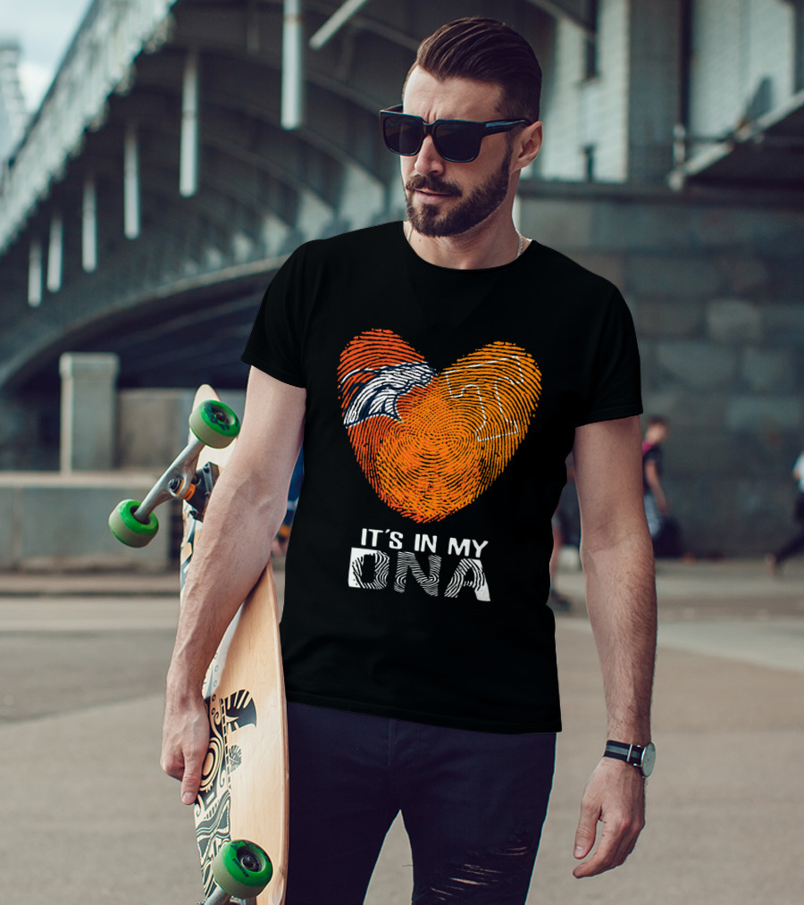 Broncos Tennessee It's In My DNA Fingerprint Heart T-Shirt