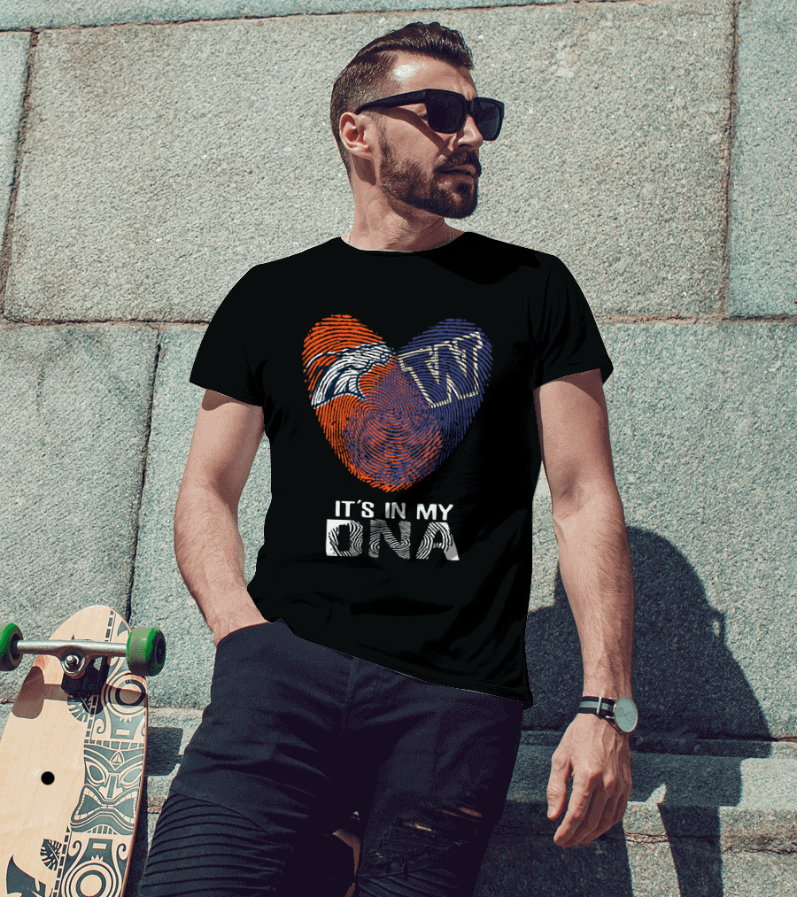 Broncos Logo W Fingerprint It's In My DNA T-Shirt
