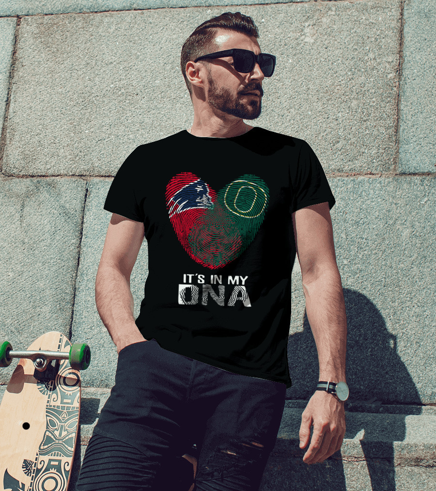 Patriots Ducks It's In My DNA Fingerprint Heart T-Shirt