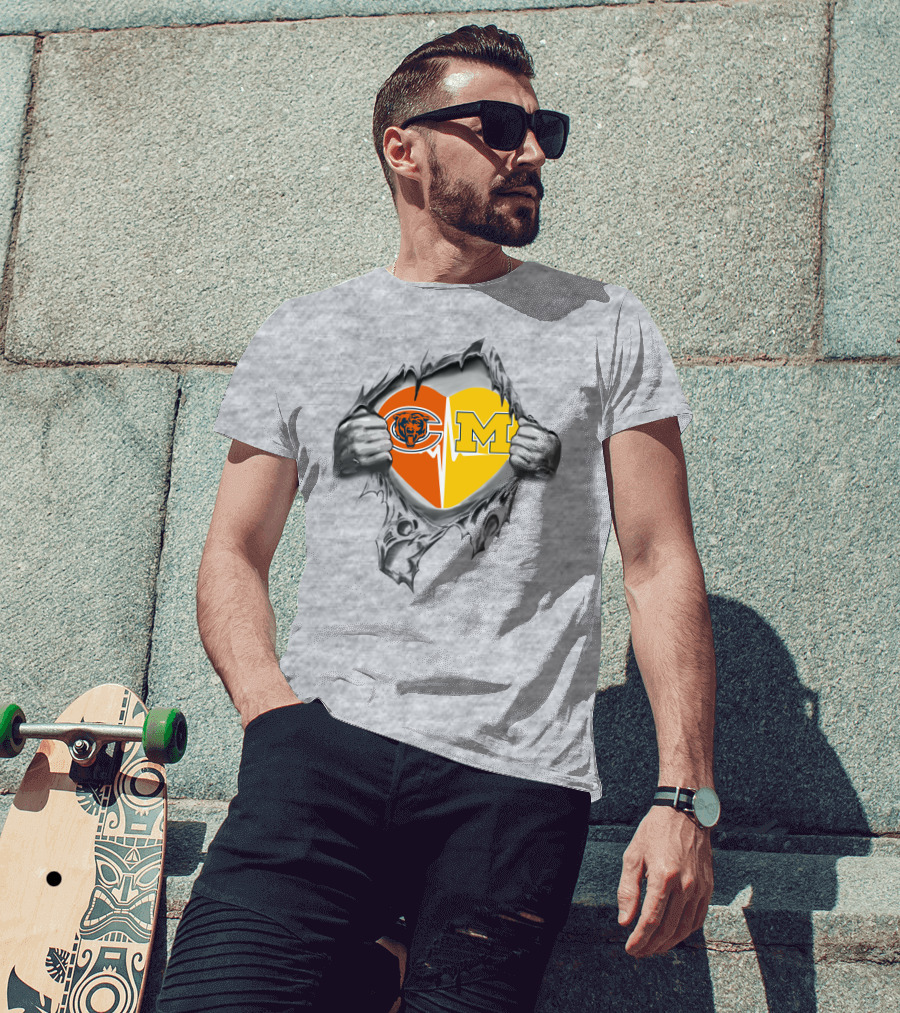 Bears Michigan Heart T-Shirt