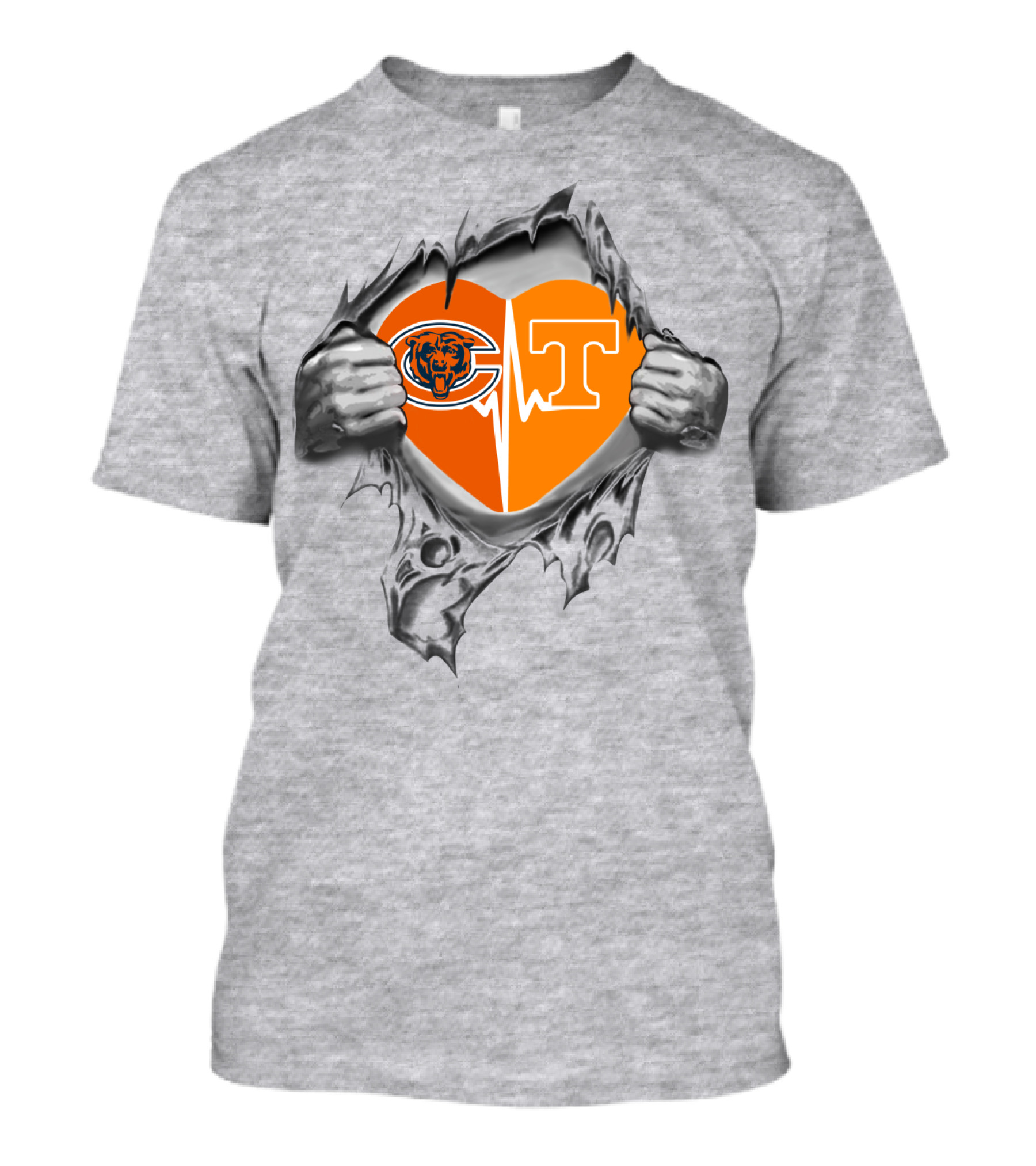 Bears Tennessee It's In My Heart Chicago Logo And University Of Tennessee Heart T-Shirt