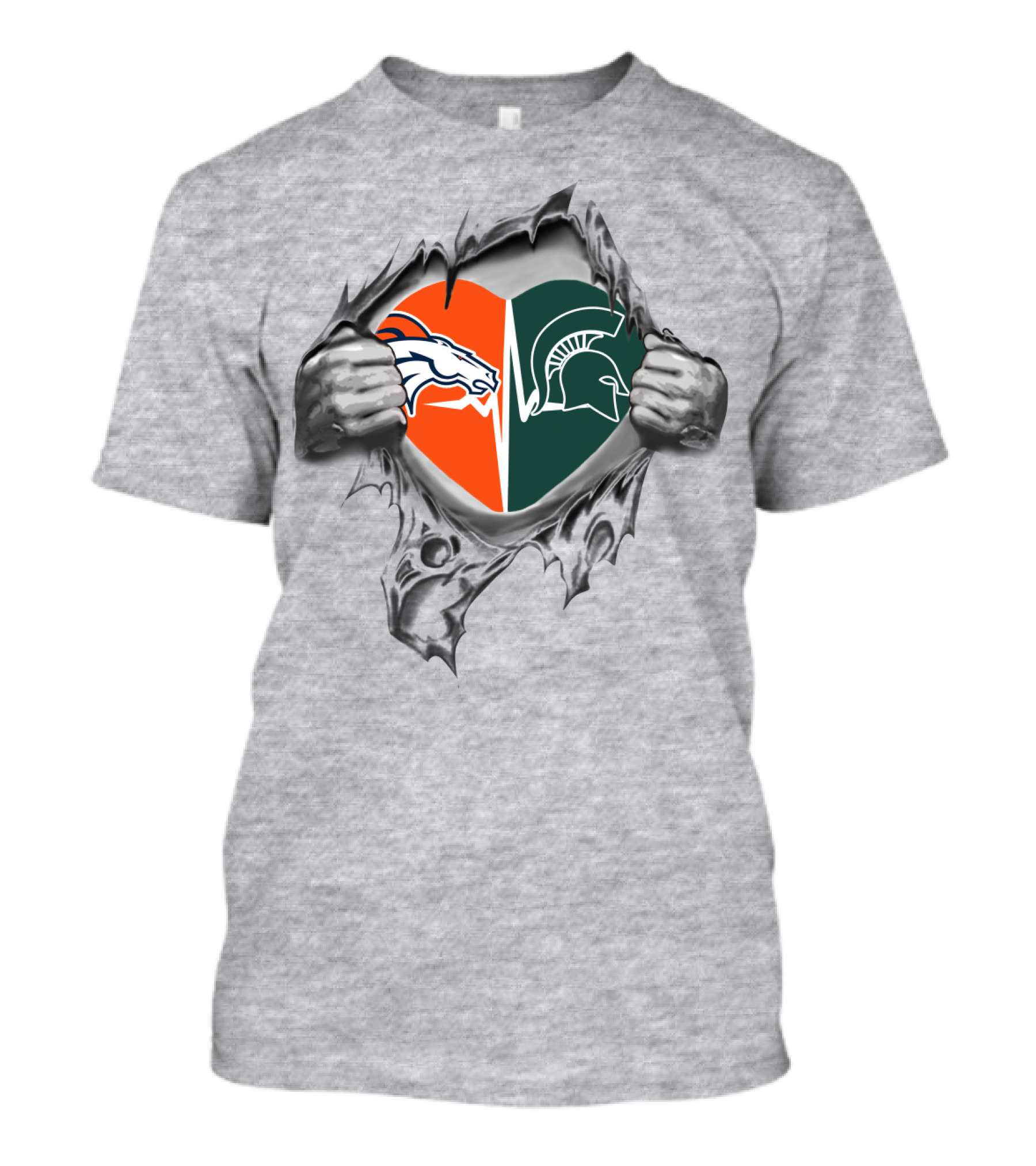 Broncos Spartans Heart Logo Symbolizing Loyalty And Passion T-Shirt