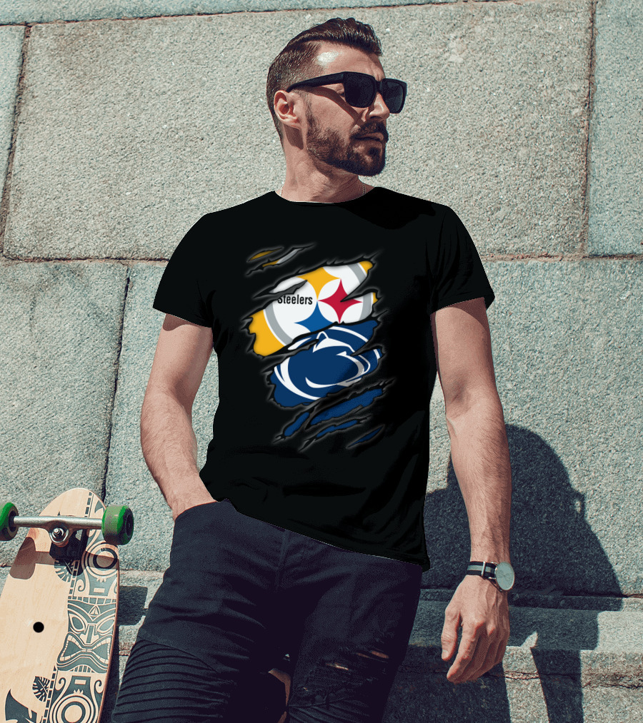 Steelers Penn State Logo Fusion Fan T-Shirt