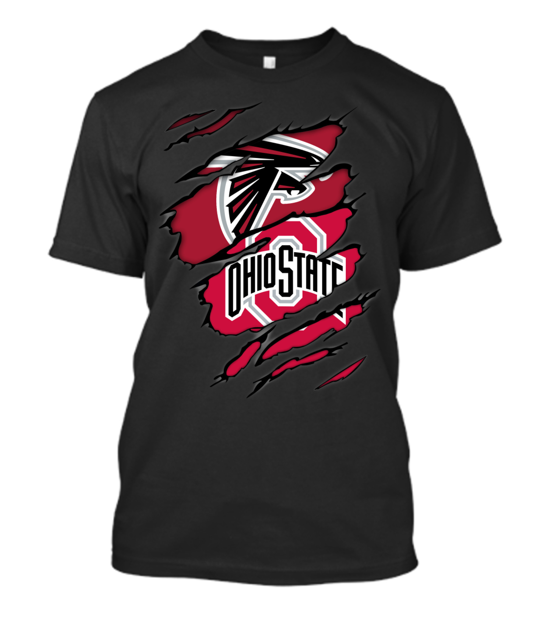 Falcons Ohio State Logo Ripped T-Shirt
