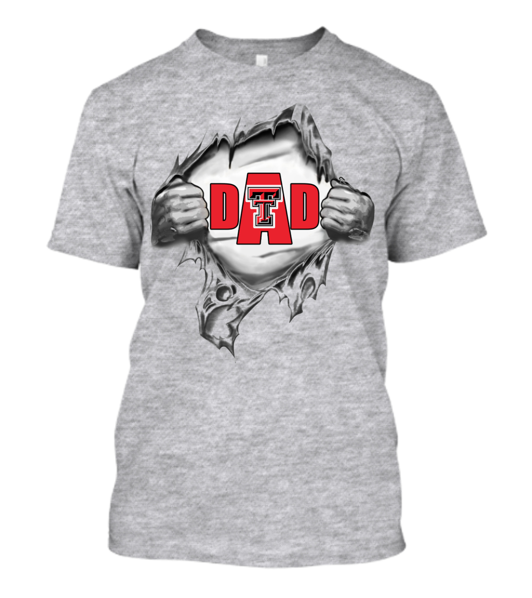 Texas Tech Dad Double T Logo Ripped T-Shirt